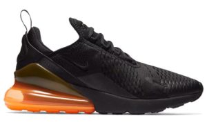 Nike Air Max 270 черные с оранжевым (40-44)