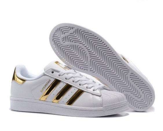 Adidas Superstar белые с золотым (35-40)