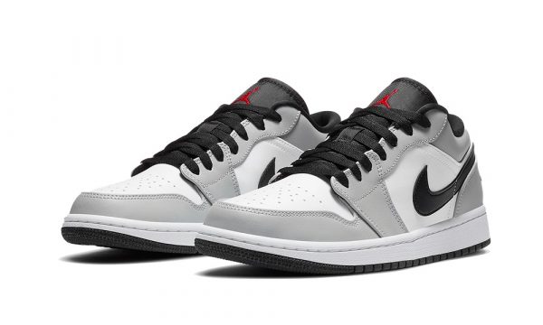 Nike Air Jordan 1 Low Smoke Grey светло-серые с черно-белым кожаные мужские-женские (35-44)