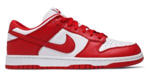 Nike Dunk Low Retro White Red красные с белым кожаные мужские-женские (40-44)