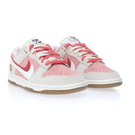 Nike SB Dunk Low SE 85 Double Swoosh Grey Pink Rabbit серо-розово-красные нубук женские (35-40)